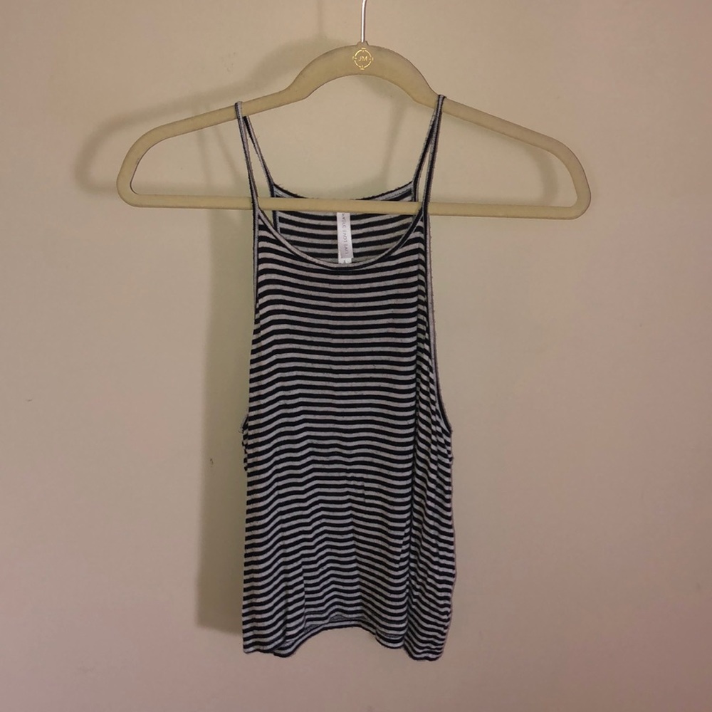 Black and white striped tank top